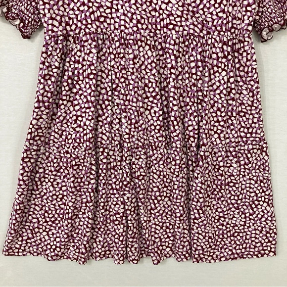Draper James Purple White Polka Dot V Neck Stretch Tiered Casual Dress size XXL - Picture 3 of 12